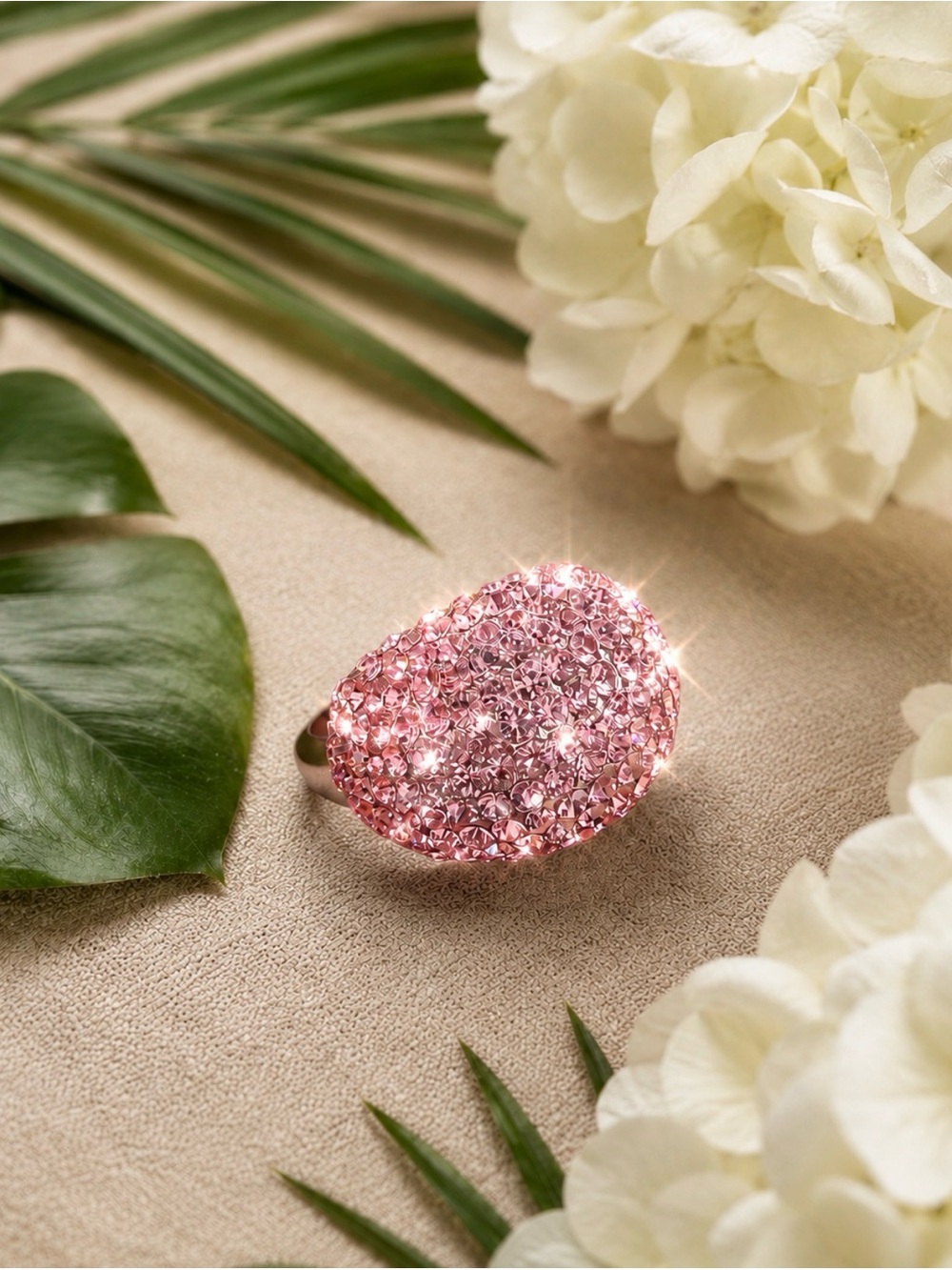 🆕😍OMG! Sparkling Pink Crystal Statement Ring - Women's Fashion Jewelry